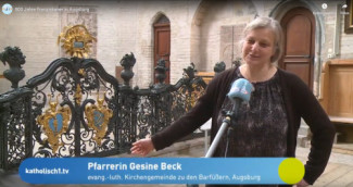 Drehtermin mit kath1.tv | Pfarrerin Gesine Beck vor Kamera